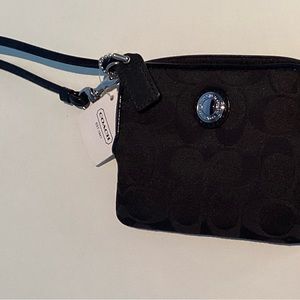 Coach Wristlet Wallet NWT Black with purple lining